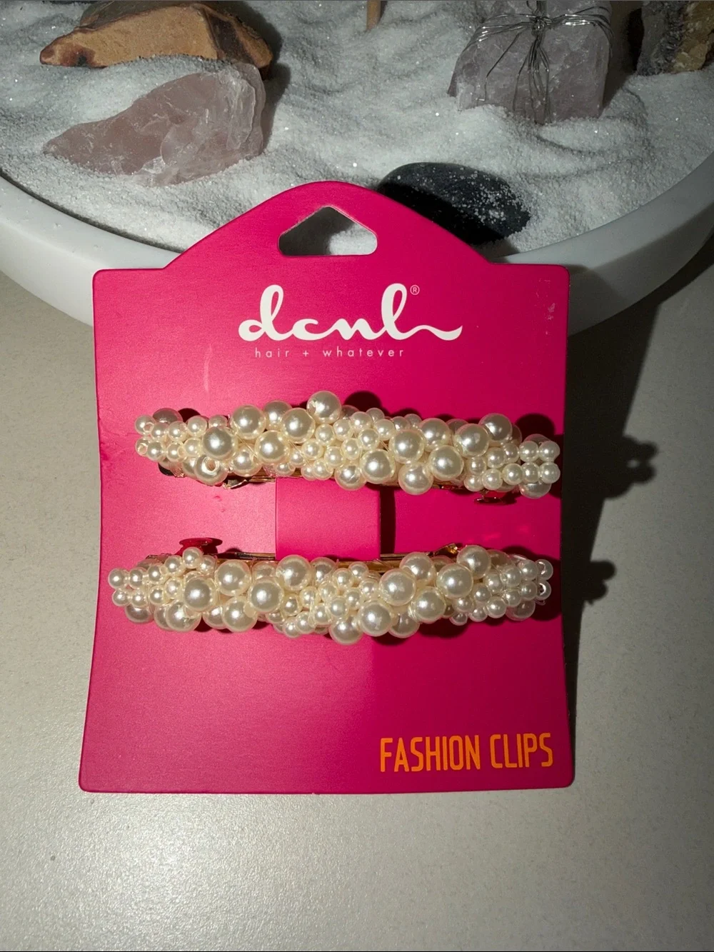 Luxurious Ivory Gold Tone Clustered Faux Pearl Barrettes Automatic Hair Clips